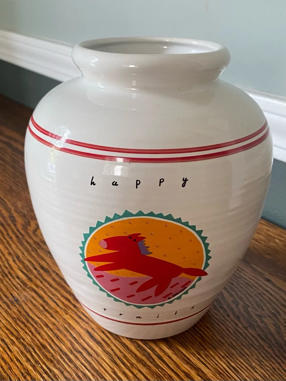 Pottery Craft USA Vintage 1989 Vase “Happy Trails” Colorful Horse Southwestern - Picture 1 of 11